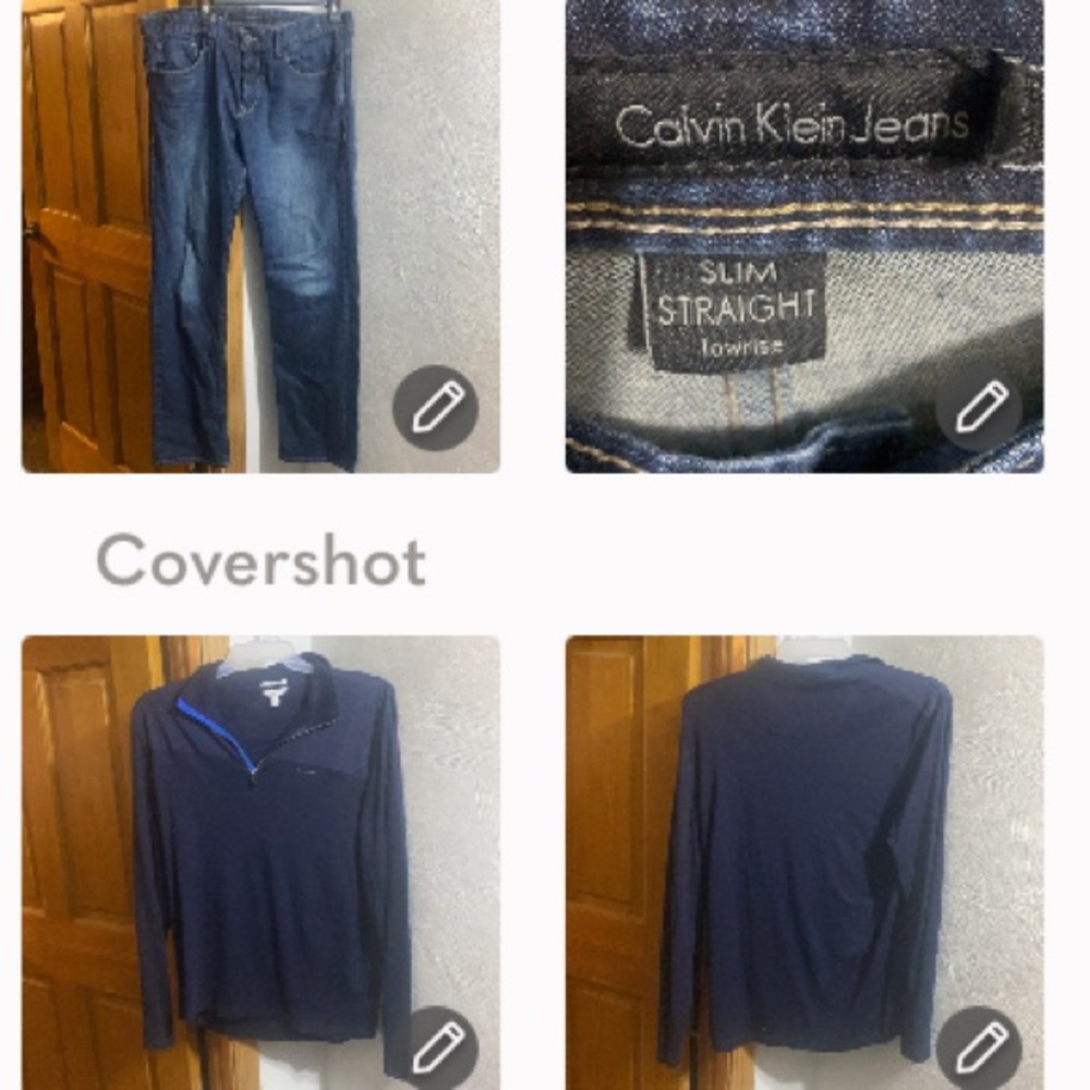 Calvin Klein 34/32L👖+CK Jersey zip neck szL